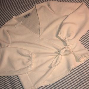 Madewell texture and thread L wrap top